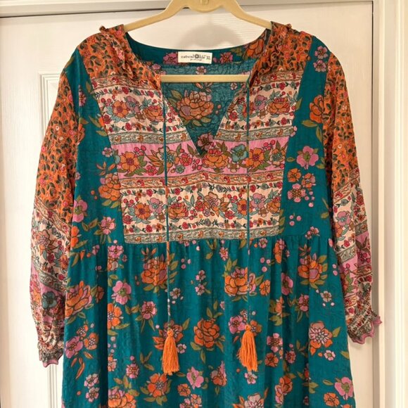 Natural Life Nova Maxi Dress, Teal Riviera Floral XL - Picture 5 of 8